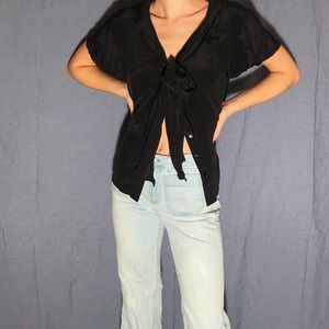 St. John couture black blouse with bow size 8🖤